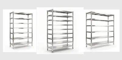 CHUJUREN Detachable Stainless Steel Storage Rack with Round Legs Front-Of-House Service 10kg Flat Pack Saves Shipping Cost