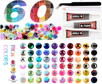 Hot-Selling Cross-Border 60Grids 3mm Rhinestones DIY Flat Back Resin Mixed Colors Luxurious Bling Bling Nail Art Mobile Phone
