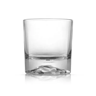 Thick Bottom Old Fashioned Rock Glass Whiskey Crystal Drinking Glassware Embossed Mountain Whiskey Glass