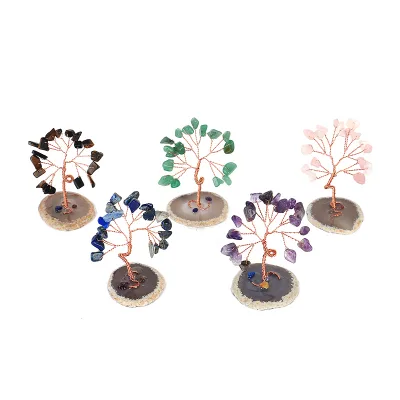 Wholesale Natural Gemstone 7 Chakra Healing Crystals Fortune Money Tree Fengshui Crystal Tree