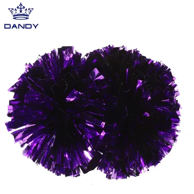 Custom 4/6/8 Inch Cheerleader Pom Poms Solid Color Metallic Performance Gift Wrapping Paper Pompom
