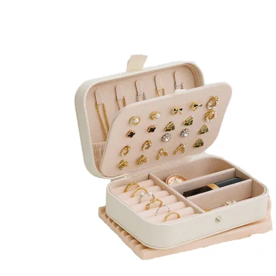 Fashionable Portable Jewelry Box Travel Organizer Case Small Size Elegant Case for On-the-Go Storage