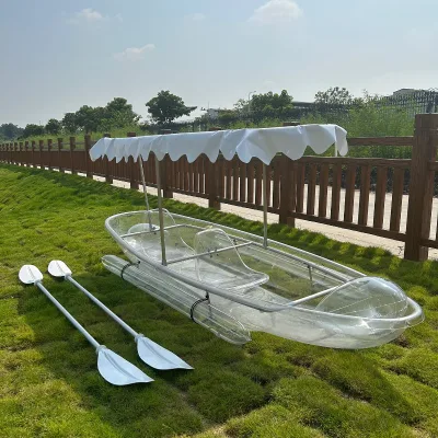 Transparent Kayak - 360° Clear View, UV-Resistant Polycarbonate, Lightweight Design for Snorkeling & Family Adventures With Tent