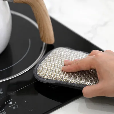Wholesale Microfiber Cleaning Double-Side Dishwashing Sponge Cleaning Sponge Dish Reusable Scrubbing Kitchen Sponge