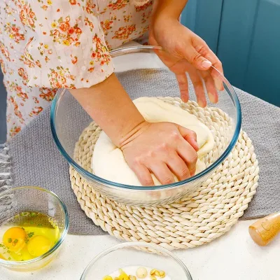 Hot Selling Classic Type Glass Bowl Set Mixing Glass Serving Bowl Reusable Glass Mixing Bowl Round