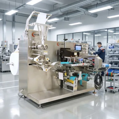 High Speed Single Sachet Wet Wipes Making Machine Back Sealing Packaging Line for Cosmetic Cotton Lens Cleaning Wipes