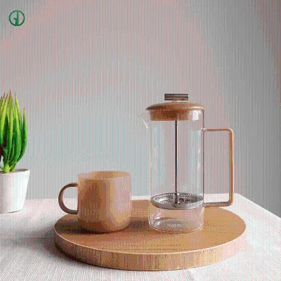 Nordic Style 800Ml Heat Resistant Glass French Press Coffee Maker Custom Size Coffee Tools French Press