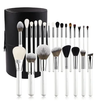 BEILI High Quality White and Silver Makeup Brush Set Professional Makeup Brushes Nature Hair 24pcs/set Pinceau De Maquillage