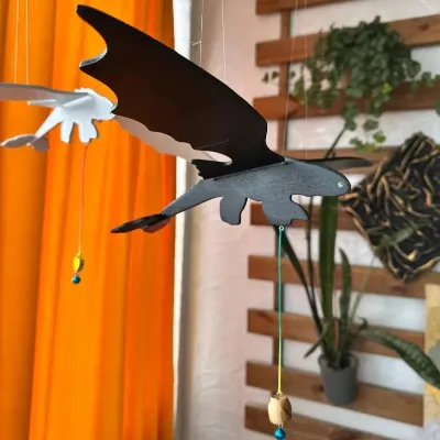 Creative Flying Dragon Mediterranean Air Hanging Ornament Vintage Children Room Guesthouse Pendant Art Decorative Hanging