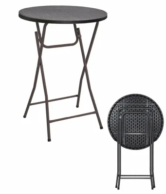 80cm Modern Waterproof Foldable Portable Standing Plastic Round Dining Table with Powder Coated Frame Rust Proof Made in China
