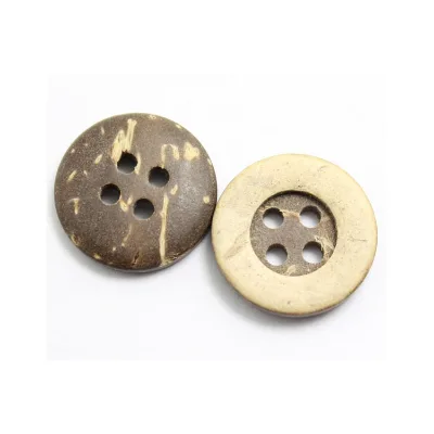 Wholesale Round Shape Coffee Color 2 and 4 Holes Natural Coconut Shell Buttons