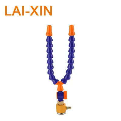Lathe 1/2" Y Branch Fitting Flexible Bule Adjustable Plastic Coolant Pipes
