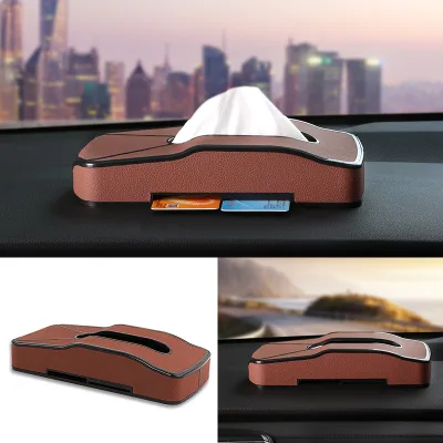 Modern Dual-Use Leather Tissue Box Creative Multi-Purpose Card Holder for Cars and Home Stylish Car Organizer