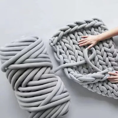 Free Sample Custom Oversize Soft Cozy Handmade Throw Knitted Weighted Blanket for Sleep