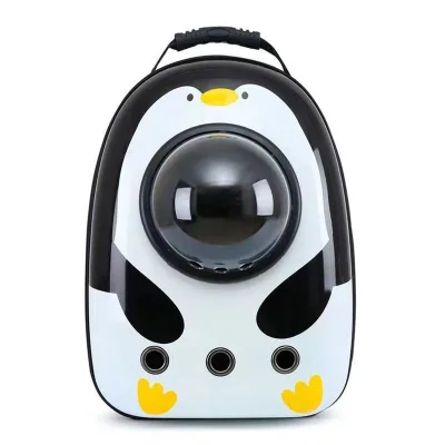 Hesen Customized Transparent PC Pet Backpack Zipper Closure Fashion Style Waterproof Skylight Breathable One-shoulder Dog Bag