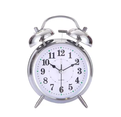 Highly Rated Products Metal Alarm Clock 4 Inch Travel Electroplate Silver Desk Alarm Clock Manufacturer