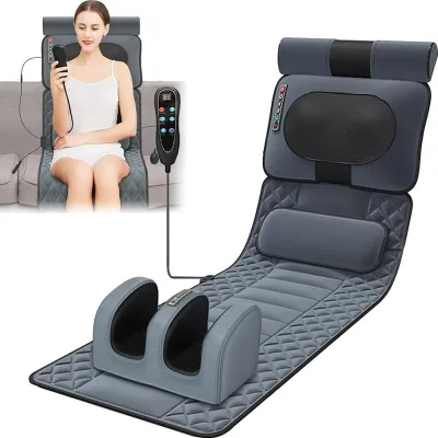 Wholesale Shiatsu Electric Massage Mattress with Herb Pillow Vibration Heating Feature Portable Body Massager for Health Care