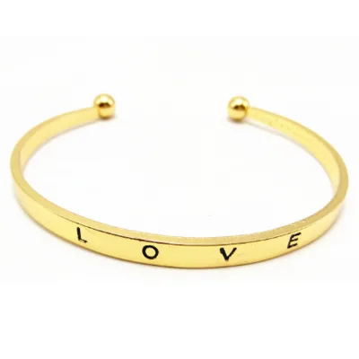 AA00214 Wholesale Fashion Unisex Jewelry Simple Heart Open Letter Alloy for Bangles for Wedding Occasions