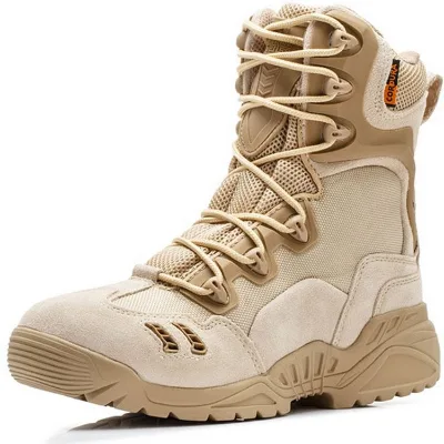 Top Outdoor Waterproof Genuine Leather Tactical Desert Boots for Camping Hiking Breathable Suede Outsole Comfortable OEM
