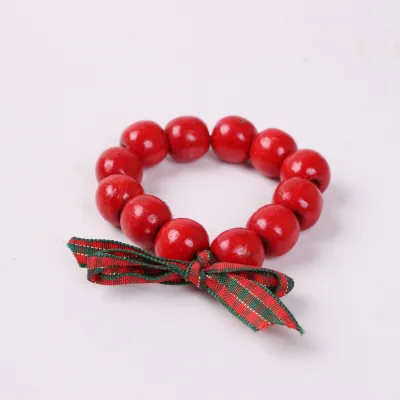 Christmas Series Red Ribbon Napkin Clips Hotel Supplies Napkin Ring Idea