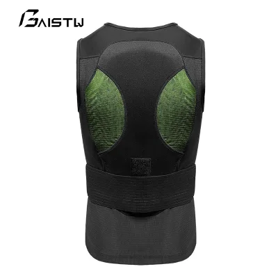 Baistw Ski Armor Vest Sports Anti-fall Breathable Shock-absorbing Spine Protection Spandex Hook Loop Closure Men Women