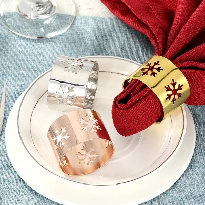 European American Style Napkin Rings Creative Christmas Snowflake Reindeer Design Personalized Western Napkin Ring