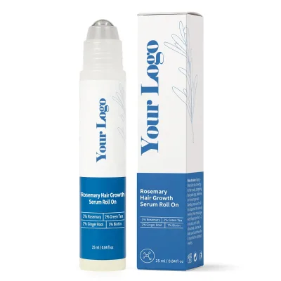 OEM/ODM Rosemary Hair Growth Serum Roll on Reduces Hair Fall for Hair Density Advanced Herbel Essential Oil Scalp Treatment