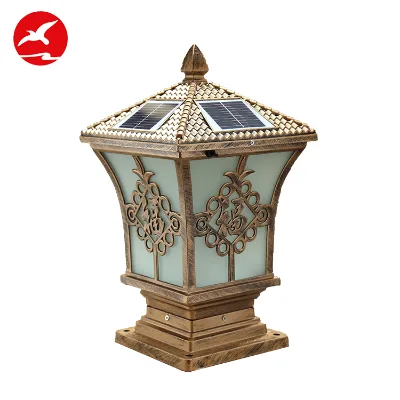 New Design Outdoor Waterproof IP65 Square Die-Casting Aluminum Led Solar Main Gate Post Pillar Light 3-Year Warranty CRI>80