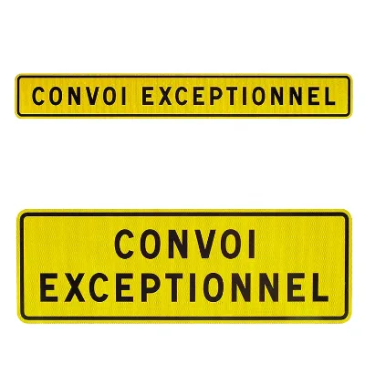 France Special Convoy CONVOI EXCEPTIONNEL Reflective Truck Warning Sign