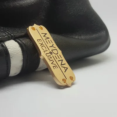 Perforated Metal Baked Enamel Nameplates Zinc Alloy Garment Stamping Tags Sewing Accessories Hand-Sewn Hardware Rectangle Labels