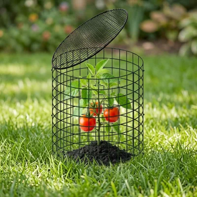 4 Pack Stainless Steel DIY Garden Fencing Anti Hail Net Deer Animal Barrier 11.8 12.9 Inches Mesh Plant Cloche Cage