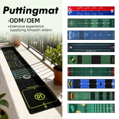 Custom Golf Putting Green Mat Polyester Non-wovens Backing Hitting Mat Golf for Indoor or Outdoor