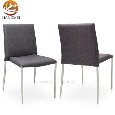 Custom Furniture OEM/ODM Brown High End Dining Chair Metal Leg Velvet Fabric French Style Dining Room Chairs