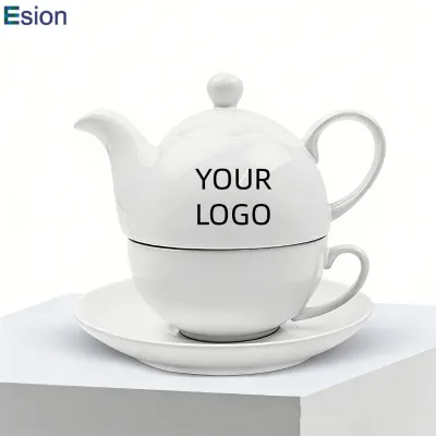 High Beauty Afternoon Tea Series Eco-Friendly Stoneware Ceramic Coffee & Tea Sets with Custom Logo Color Options for Restaurants