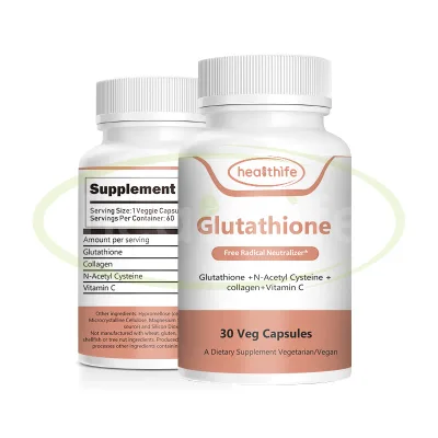 Healthife OEM Dietary Supplement Gluthatione Capsules With N-Acetyl Cysteine Collagen Vitamin C Support Healthy Skin