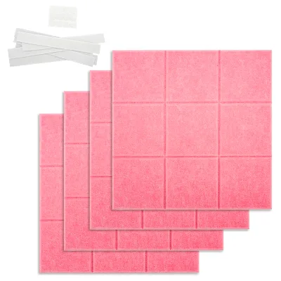 4 Pieces pink Color Notice Board Bulletin Message Felt Pin Board with Pins