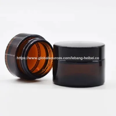 Empty Luxury Glass Amber Bottle Skincare Double Wall Cosmetic Face Cream