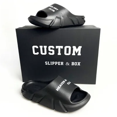 Summer Custom Brand Logo Shoes Box Sports Sandals Slipper Casual Eva Foam One-piece Molde Slippers Custom for Men