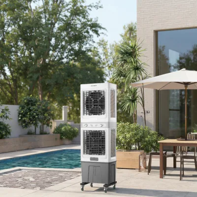 Hot Selling Dual-Layer 300W Evaporative Air Cooler with Large Power 60L 14000m3/Hr Fan Portable for Home Outdoor Use