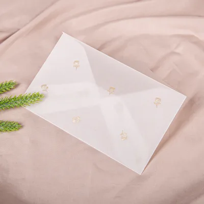 Butter Paper Envelope Custom Gold Foil Transparent Paper Gift Card Envelope