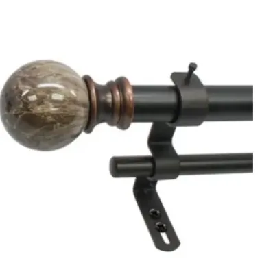 HB Factory Selling Luxury Curtain Rod Retractable Cross Rod Double Curtain Rod for Living Room