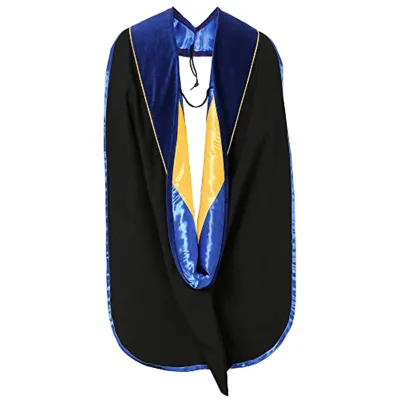 Wholesale Custom Deluxe Graduation Doctoral Hood with Gold Piping 100% Polyester Unisex Adults Customizable for School Use
