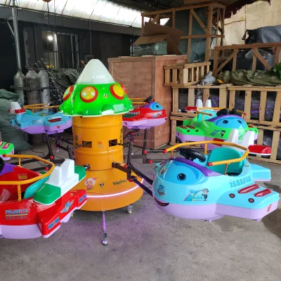 Children's Mini Electric Carousel Horse Merry-Go-Round Plastic Kiddie Amusement Ride