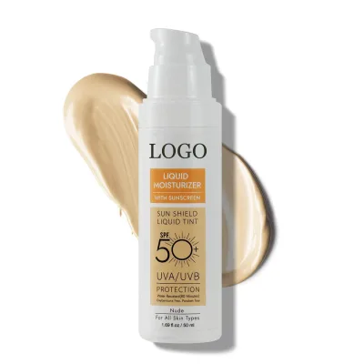 OEM SPF 50 UVA/UVB Broad Spectrum Sun Cream Waterproof Sheer Nude Color Tinted Liquid Moisturizer Sunscreen