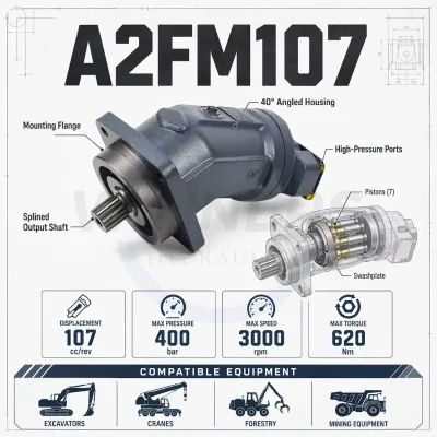 A2FM A2FM28 A2FM63 A2FM80 A2FM107 Fixed Displacement Piston Motor 107cc for Rexroth Hydraulic System Construction Machinery
