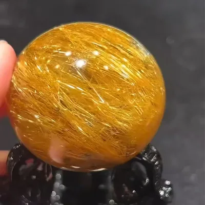 Wholesale Reiki Healing Crystal Ball Stone Gemstone Natural Gold Rutilated Quartz Crystal Spheres for Home Decoration