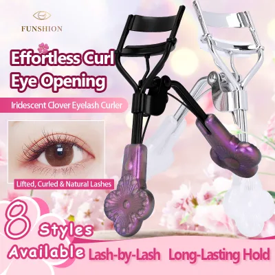 Four-leaf Clover Handle Eyelash Curler Built-in Comb New Trend Pearlescent Jelly Pink Curler Pearl Finish Wholesale Makeup Tools