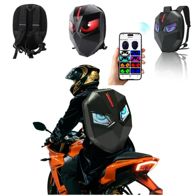 Large Capacity APP Control Motorbike Bag LED Light Motor Bag Led Biker Eyes Display Screen Led Backpack for Motorcycle