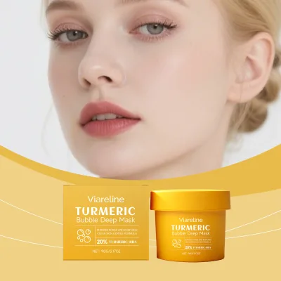 Wholesale Turmeric Bubble Clay Face Mask Deep Cleansing Oil Control Moisturizing Brightening Pore Cleaner Facial Mask