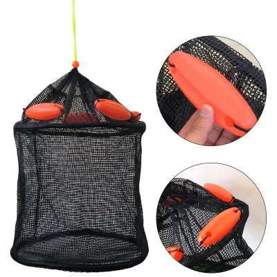 Collapsible Wire Fish Baskets, Portable Fishing Basket Multi Float Fish protection